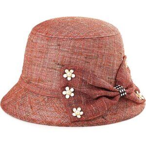 Vintage Felt Cloche Hat Winter Floral Fedora Bucket Hat Bowler Hats